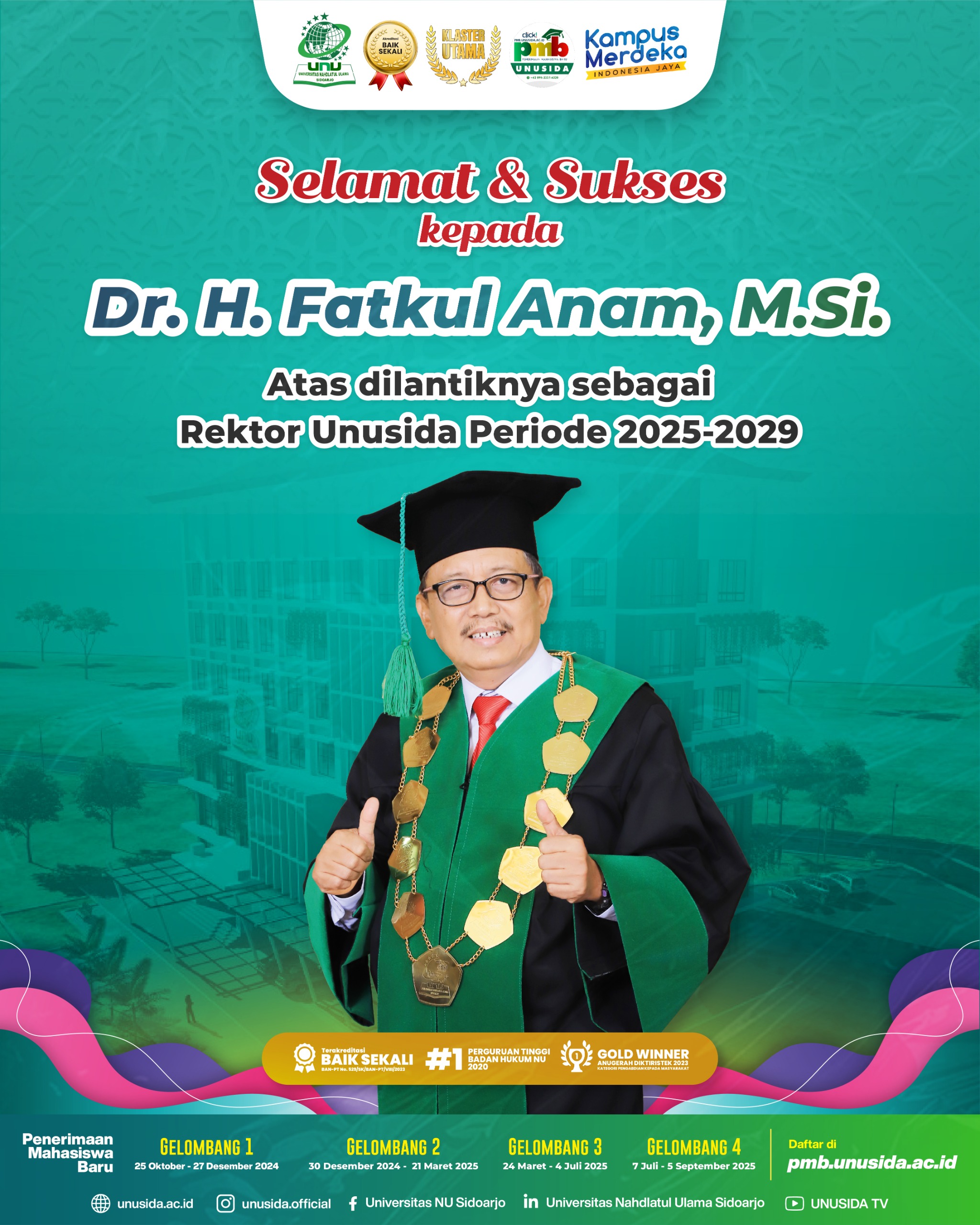 Banjir Harapan dan Dukungan, Berikut Rangkaian Ucapan Pelantikan Rektor UNUSIDA Masa Khidmat 2025–2029 2 Banjir Harapan dan Dukungan, Berikut Rangkaian Ucapan Pelantikan Rektor UNUSIDA Masa Khidmat 2025–2029 1