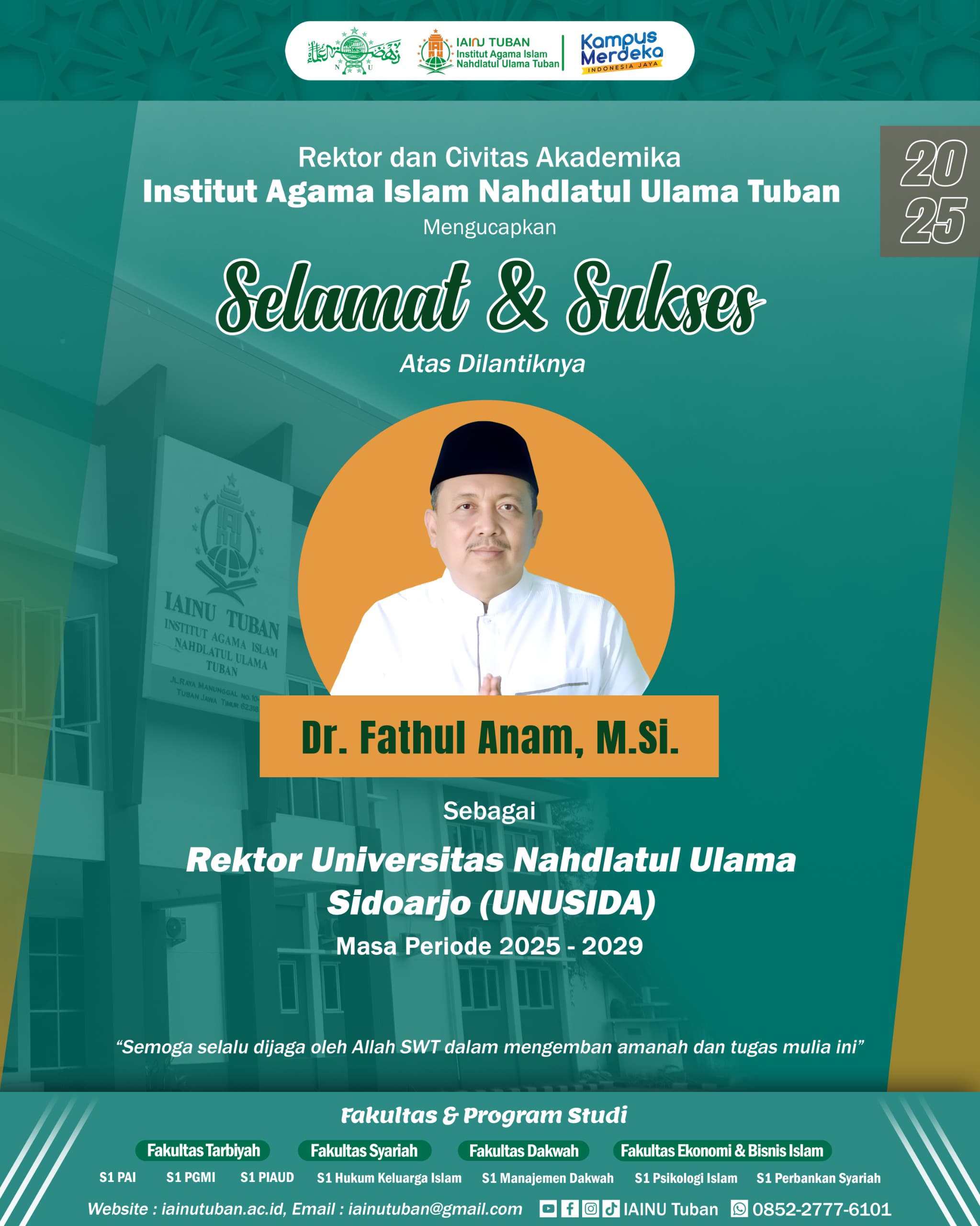 Banjir Harapan dan Dukungan, Berikut Rangkaian Ucapan Pelantikan Rektor UNUSIDA Masa Khidmat 2025–2029 16 Banjir Harapan dan Dukungan, Berikut Rangkaian Ucapan Pelantikan Rektor UNUSIDA Masa Khidmat 2025–2029 15