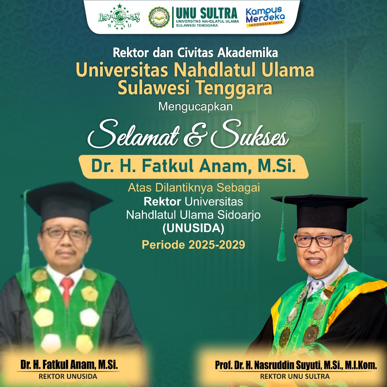 Banjir Harapan dan Dukungan, Berikut Rangkaian Ucapan Pelantikan Rektor UNUSIDA Masa Khidmat 2025–2029 15 Banjir Harapan dan Dukungan, Berikut Rangkaian Ucapan Pelantikan Rektor UNUSIDA Masa Khidmat 2025–2029 14