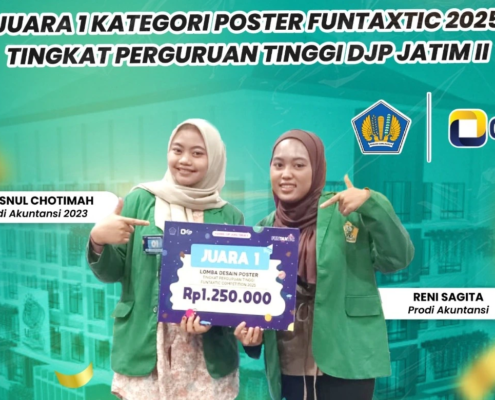 Flyer Ucapan Prestasi Juara 1 Funtaxtic 2025 (Foto: Humas UNUSIDA)