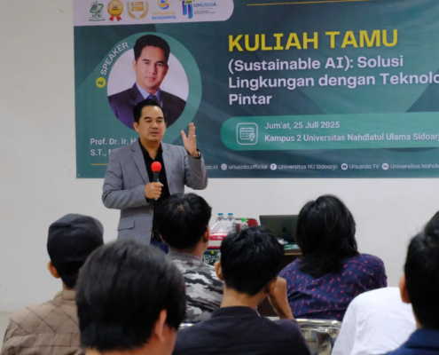 Prof. Dr. Ir. Hamdani, S.T., M.Cs., IPM, saat menjadi narasumber dalam Kuliah Tamu Teknik Informatika UNUSIDA (Foto: Humas UNUSIDA)