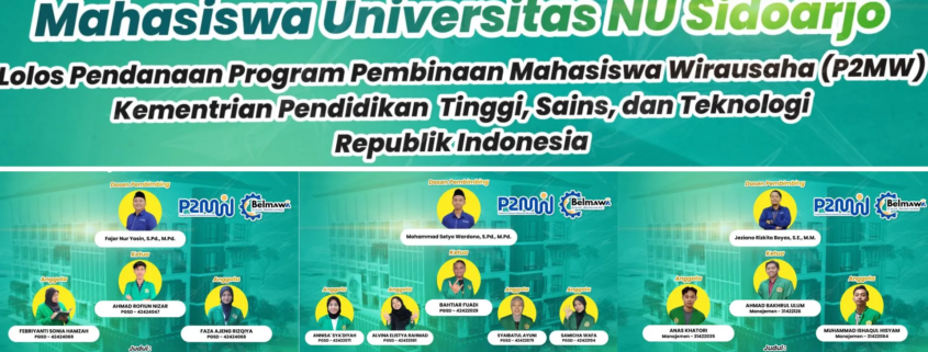 Tiga Tim Mahasiswa UNUSIDA Lolos Pendanaan P2MW 2025: Inovasi Wirausaha Sosial dan Kreatif Berbasis Kearifan Lokal 1 Flyer 3 Tim Mahasiswa Unusida Lolos Pendanaan P2MW 2025 (Foto: Humas Unusida)