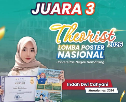 Indah Dwi Cahyani, Mahasiswi Manajemen UNUSIDA Raih Juara 3 Lomba Poster Nasional UNNES 2025 (Foto: Humas UNUSIDA)