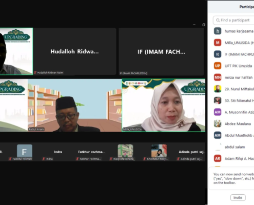 Schreenshot Webinar Upgrading Aswaja yang diikuti oleh ratusan peserta (Foto: Humas UNUSIDA)