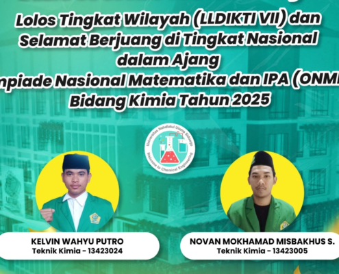 Flyer Mahasiswa Teknik Kimia UNUSIDA Lolos Tingkat Nasional ONMIPA 2025 (Foto: Istimewa)