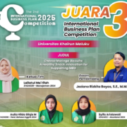 Flyer Ucapan Mahasiswa UNUSIDA Raih Juara 3 International Business Plan Competition di Universitas Khairun Maluku (Foto: Istimewa)