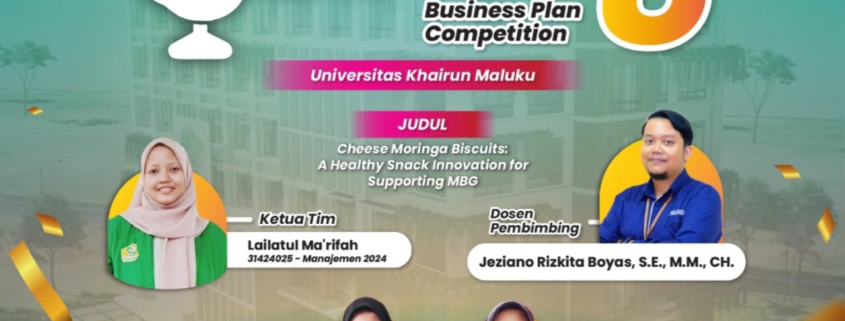 Flyer Ucapan Mahasiswa UNUSIDA Raih Juara 3 International Business Plan Competition di Universitas Khairun Maluku (Foto: Istimewa)