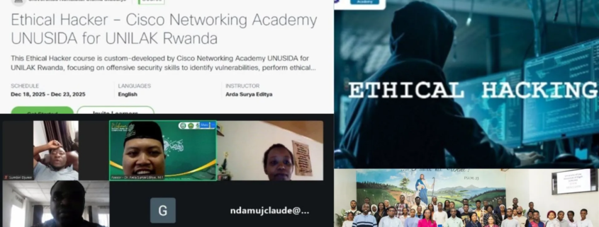 Dosen Fakultas Ilmu Komputasi dan Informasi UNILAK Rwanda Ikuti Short Course Cisco Networking Academy di UNUSIDA melalui Zoom Meeting (Foto: FILKOM UNUSIDA)