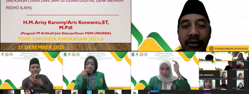 Webinar Nasional “Aswaja di Dunia Digital” PGMI UNUSIDA (Foto: Istimewa)