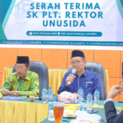 Prof. Dr. H. Fatkul Anam, M.Si saat menyampaikan Laporan Kinerja di depan BPP, PCNU, dan PC Muslimat NU Sidoarjo (Foto: NU Delta)