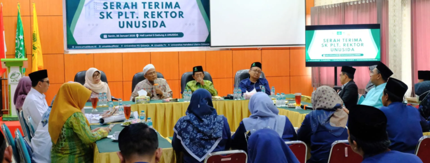 Katib Syuriyah PCNU Sidoarjo Tekankan Muhasabah dan Kekompakan dalam Momentum Serah Terima SK Plt. Rektor UNUSIDA (Foto: Humas UNUSIDA)