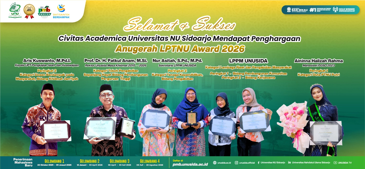 Selamat UNUSIDA Raih Anugerah LPTNU 2026