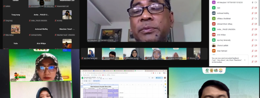 Sosialisasi Pedoman Humas dan Kerja Sama UNUSIDA, Tingkatkan Produktivitas dan Tata Kelola 2 Tangkapan Layar Sosialisasi Pedoman Humas dan Kerja Sama UNUSIDA melalui Zoom Meeting (Foto: Humas UNUSIDA)