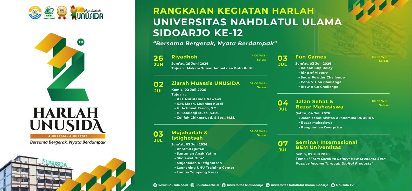 UNUSIDA - Universitas NU Sidoarjo 25 Rangkaian Harlah UNUSIDA 12