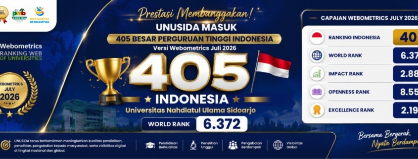 UNUSIDA Berhasil Raih Peringkat 405 Webometrics Juli 2026, Reputasi Digital Kampus Semakin Kuat 1