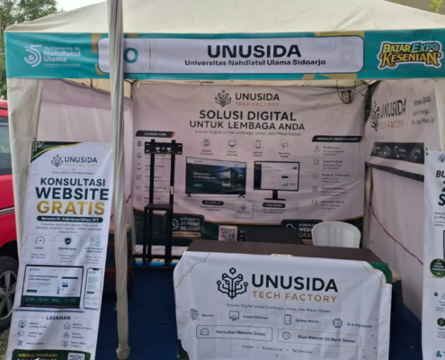 Intip Ragam Inovasi Teknologi, Yuk Mampir ke Stan UNUSIDA Tech Factory saat Muktamar ke-35 NU di Tambakberas Jombang 9 stan UNUSIDA Tech Factory di Stan Bazaar Nomor 20, SMK Kreatif Hasbullah. (Foto: Humas UNUSIDA)