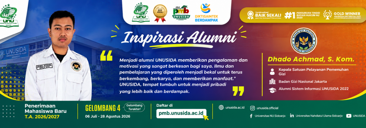 Inspiratif! Dhado Achmad, Alumni UNUSIDA yang Sukses Berkontribusi di Badan Gizi Nasional 5