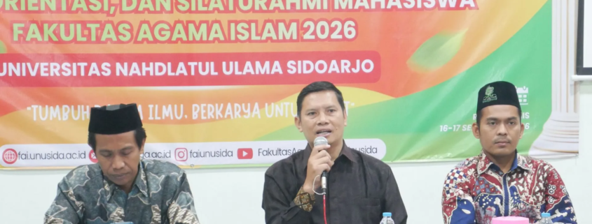 Plt Rektor Ajak Mahasiswa Baru FAI UNUSIDA Aktif Berkarya dan Bangun Narasi Positif tentang Islam 1 Plt. Rektor UNUSIDA, Dr. Hadi Ismanto saat menyampaikan sambutan dalam Pembukaan KARISMA FAI 2026 (Foto: Humas UNUSIDA)