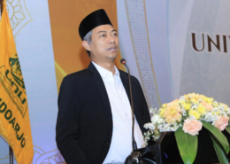 Sekretaris LPT-PBNU, Dr. rer. pol. Muhammad Faishal Aminuddin, S.S., M.Si. saat menyampaikan Orasi Ilmiah dalam Wisuda ke-10 UNUSIDA. (Foto: Humas UNUSIDA)