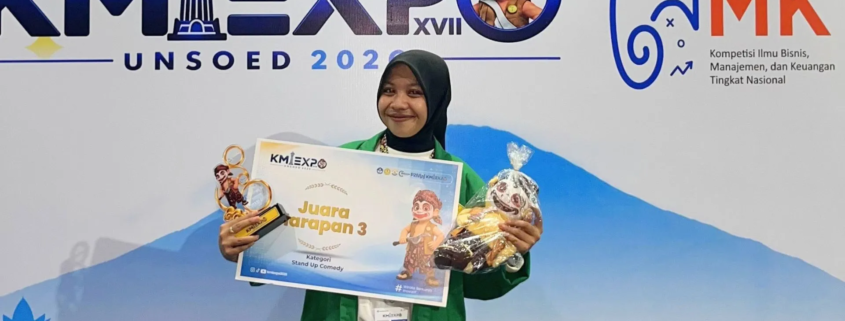 Mahasiswa Akuntansi UNUSIDA, Vinna Gayuh Asih Raih Juara Harapan 3 Stand Up Comedy KMI Expo XVII 2 Vinna Gayuh Asih, berhasil meraih Juara Harapan 3 kategori Stand Up Comedy dalam ajang KMI Expo XVII 2026. (Foto: Humas UNUSIDA)