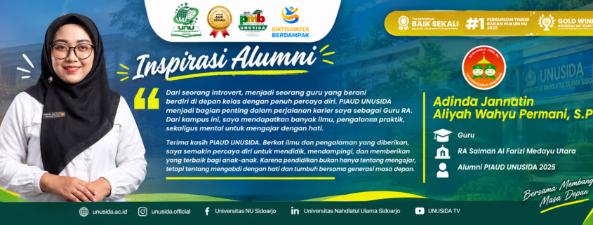 Kisah Inspiratif Adinda Jannatin Aliyah, Alumni PIAUD UNUSIDA yang Berhasil Taklukkan Rasa Introvert dan Mengabdi sebagai Pendidik Anak Usia Dini 1 Kisah Inspiratif Adinda Jannatin Aliyah, Alumni PIAUD UNUSIDA yang Berhasil Taklukkan Rasa Introvert dan Mengabdi sebagai Pendidik Anak Usia Dini 1