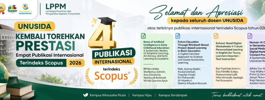 UNUSIDA Kembali Torehkan Prestasi, Empat Publikasi Internasional Terindeks Scopus Terbit pada 2026 1 UNUSIDA Kembali Torehkan Prestasi, Empat Publikasi Internasional Terindeks Scopus Terbit pada 2026 1