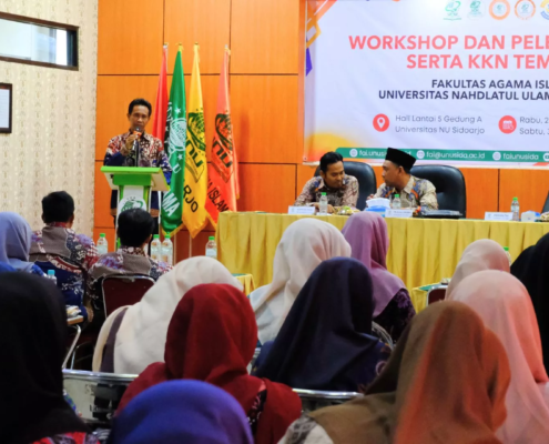 FAI UNUSIDA Gelar Workshop dan Pelepasan Mahasiswa PLP serta KKN Tematik 2026 1 Dekan FAI UNUSIDA Saat Menyampaikan sambutan saat Pembukaan Workshop dan Pelepasan PLP dan KKN Tematik 2026. (Foto: Humas UNUSIDA)